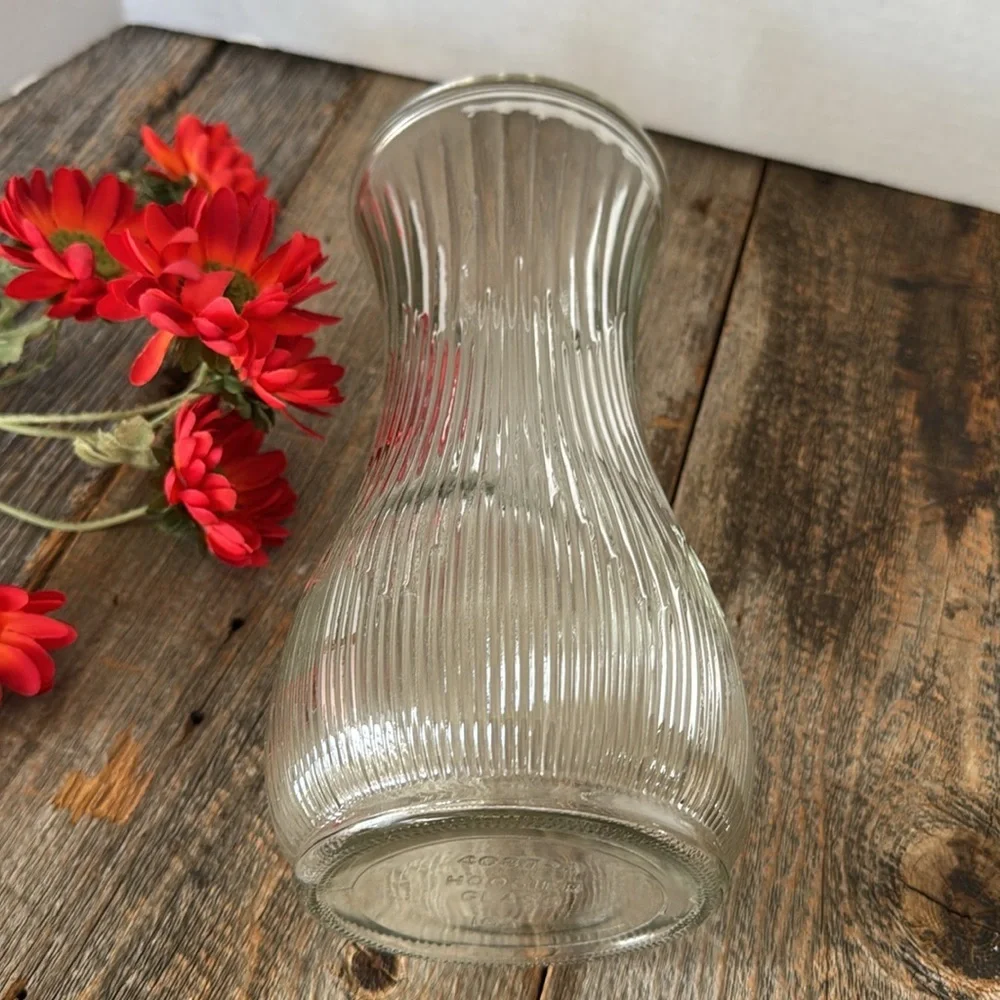 Vintage HOOSIER Clear Glass Vase 10